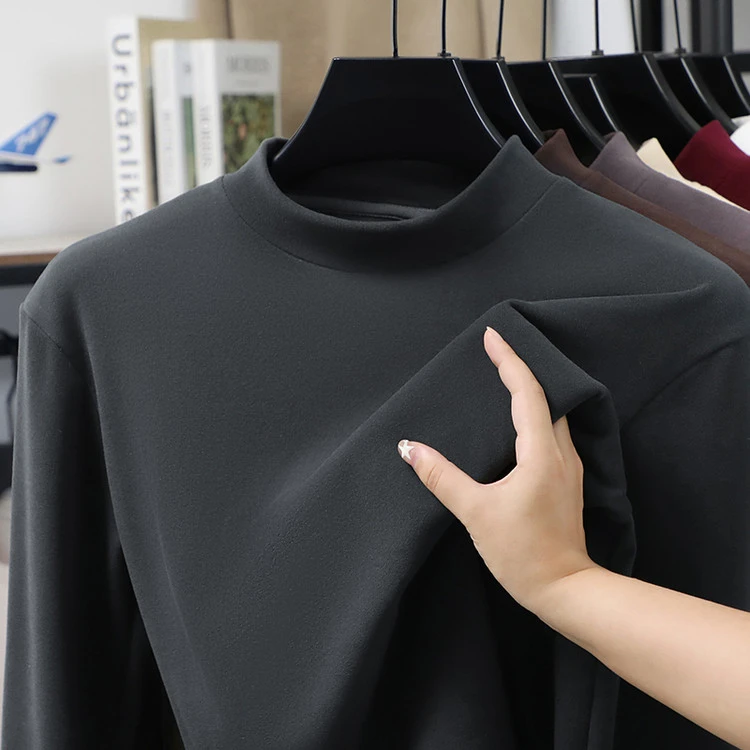 双面加绒德绒打底衫加厚