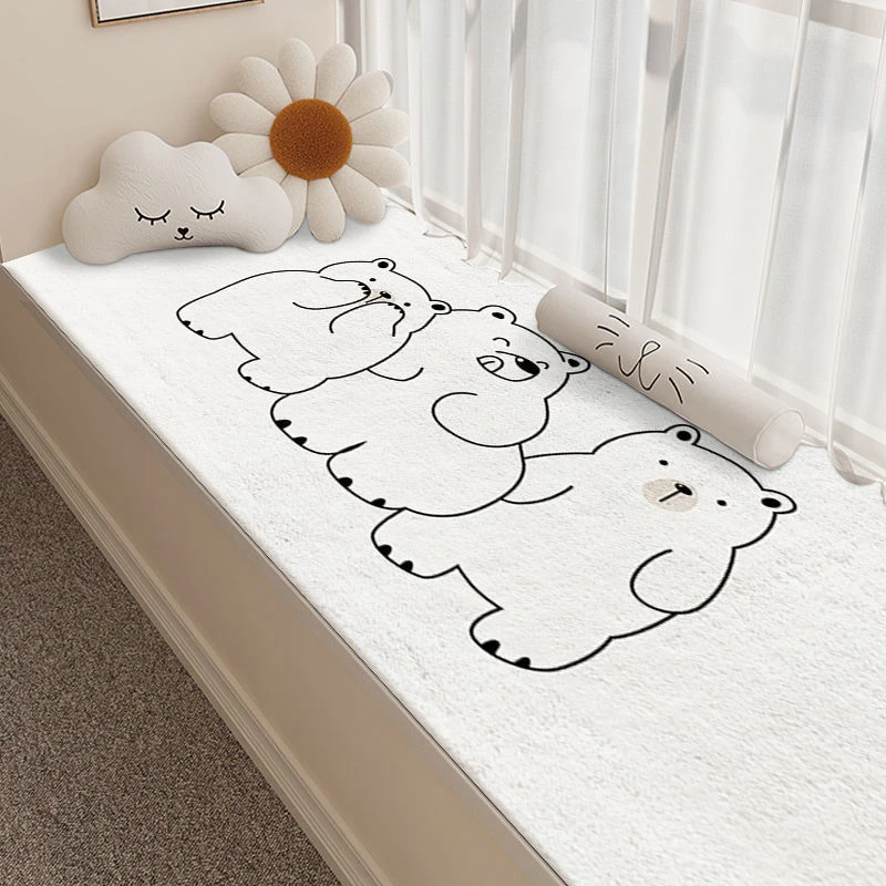 卡通长条飘窗垫家用阳台垫榻榻米隔凉垫仿羊绒地垫卧室地毯窗台垫