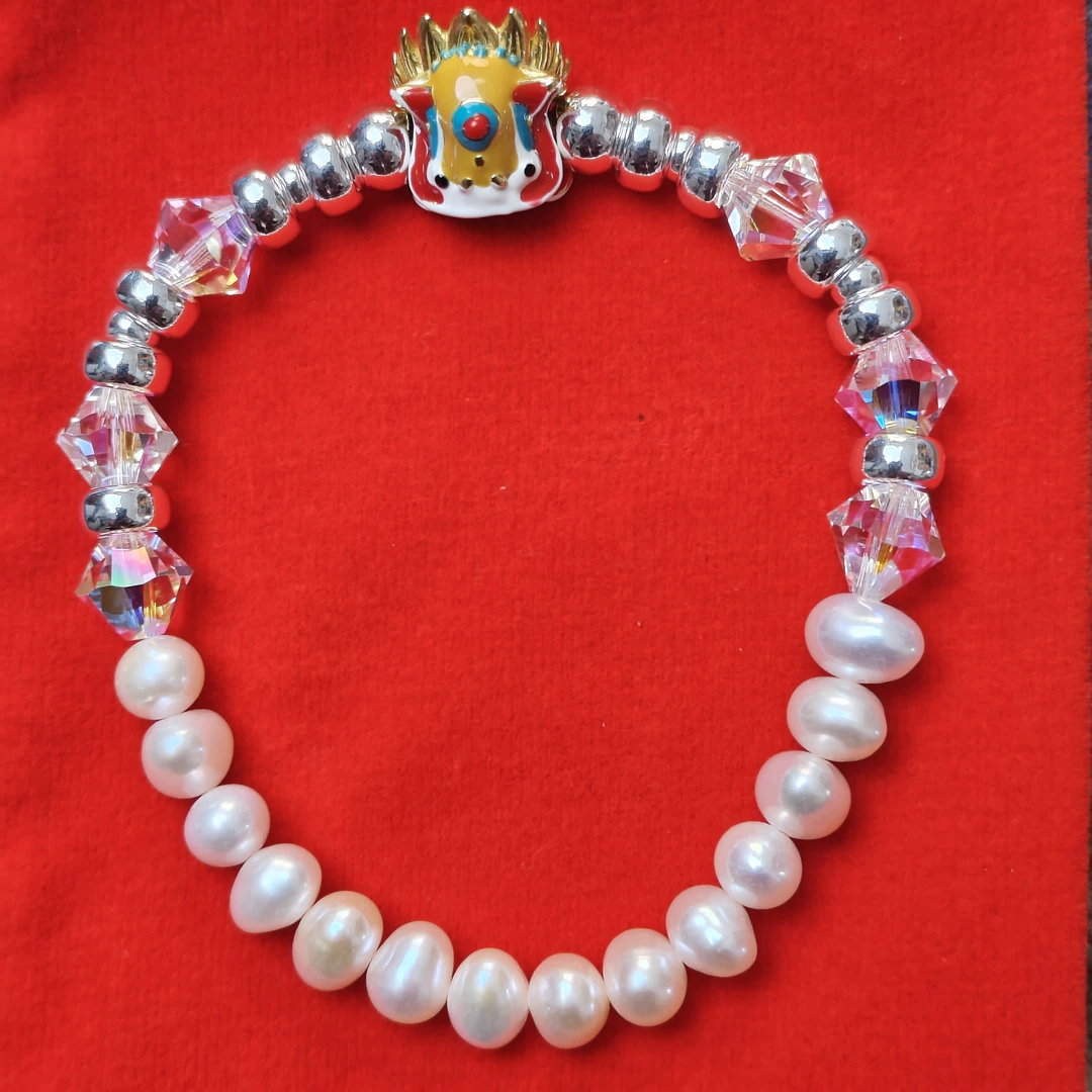 925银手镯 彩色龙珠珠手链手串