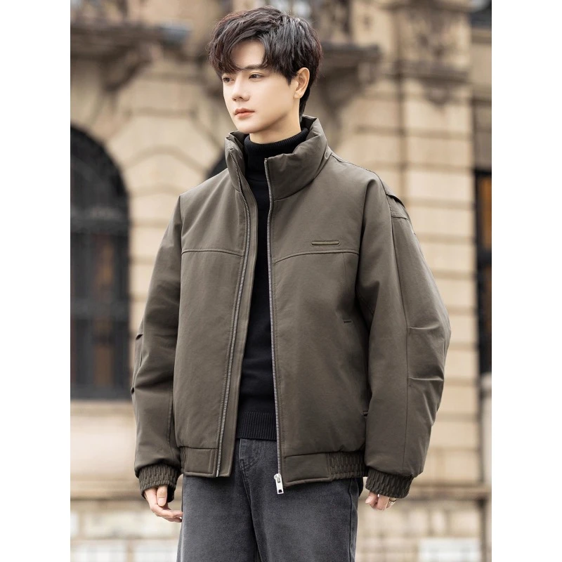 轻薄羽绒服男冬季2025新款正品90白鸭绒高级感立领男冬装加厚外套