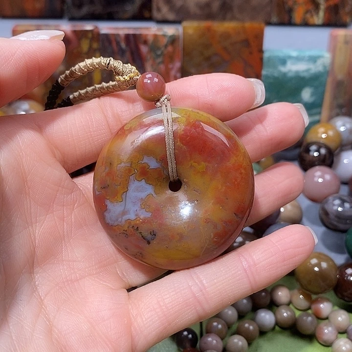 小***子硅化玉未镶嵌天然北票树化玉吊坠