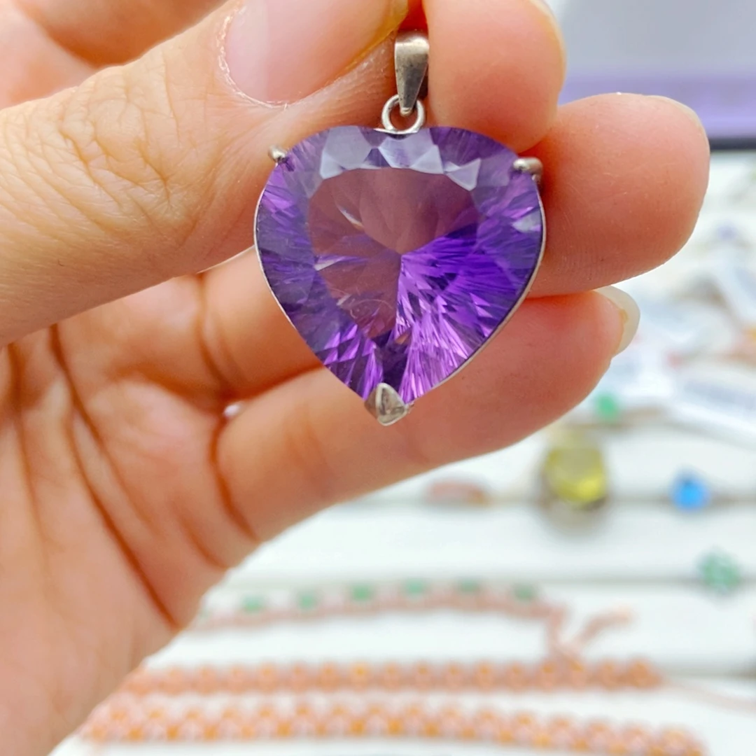 吊坠(赠链)银S925镶嵌紫晶