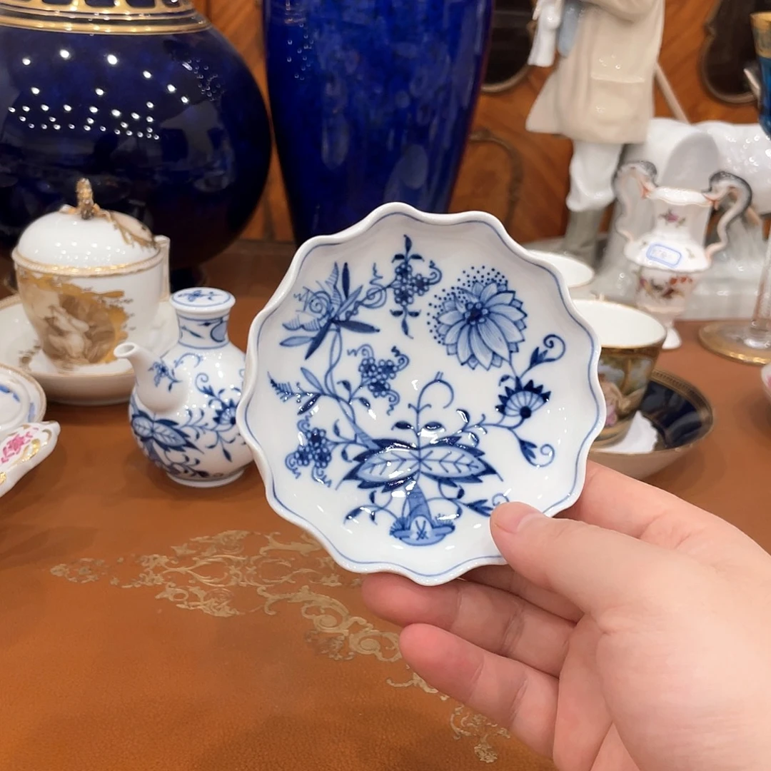 摆件中古一等葵口小碟