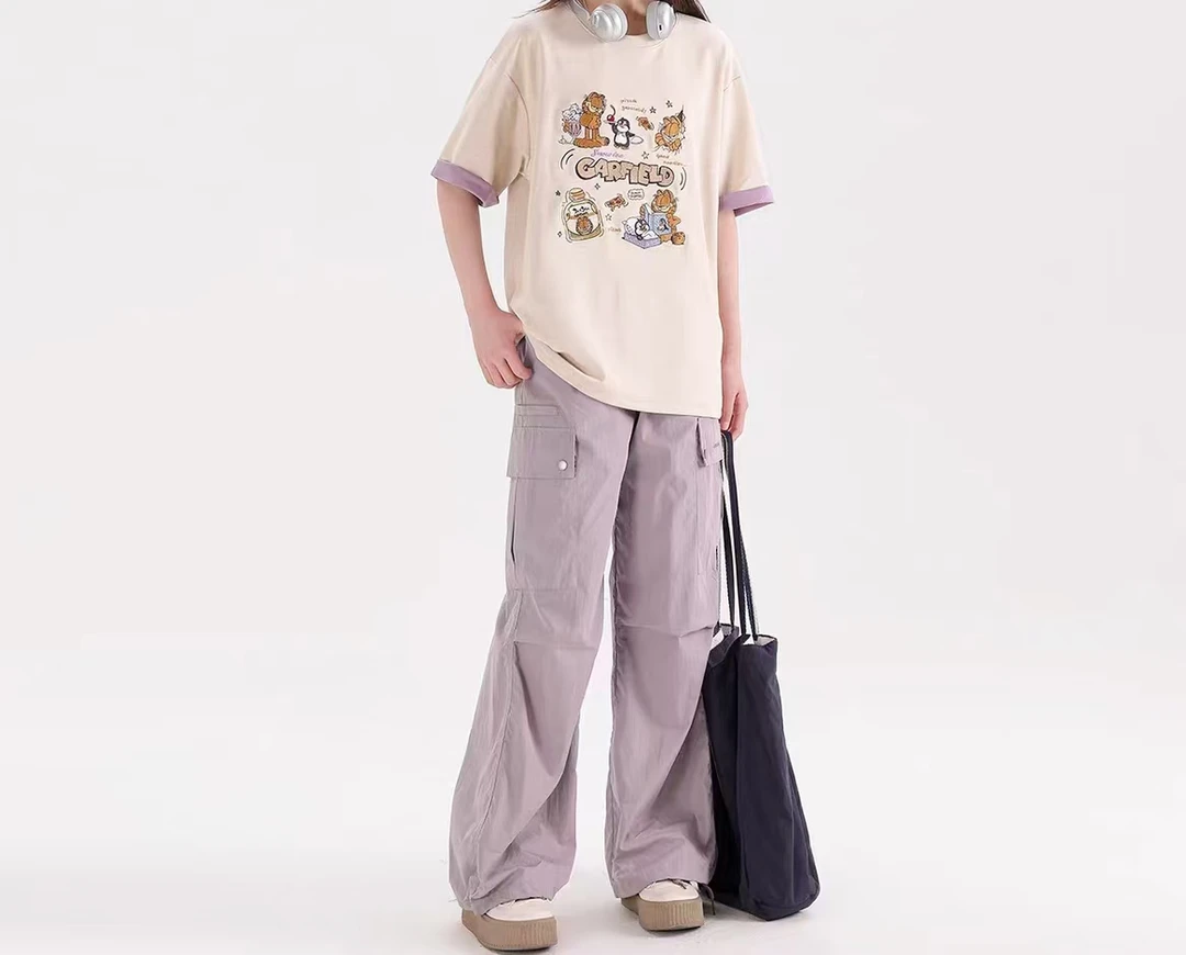 【丫丫童装】2025夏季新款中大女童紫色套装休闲百搭L308