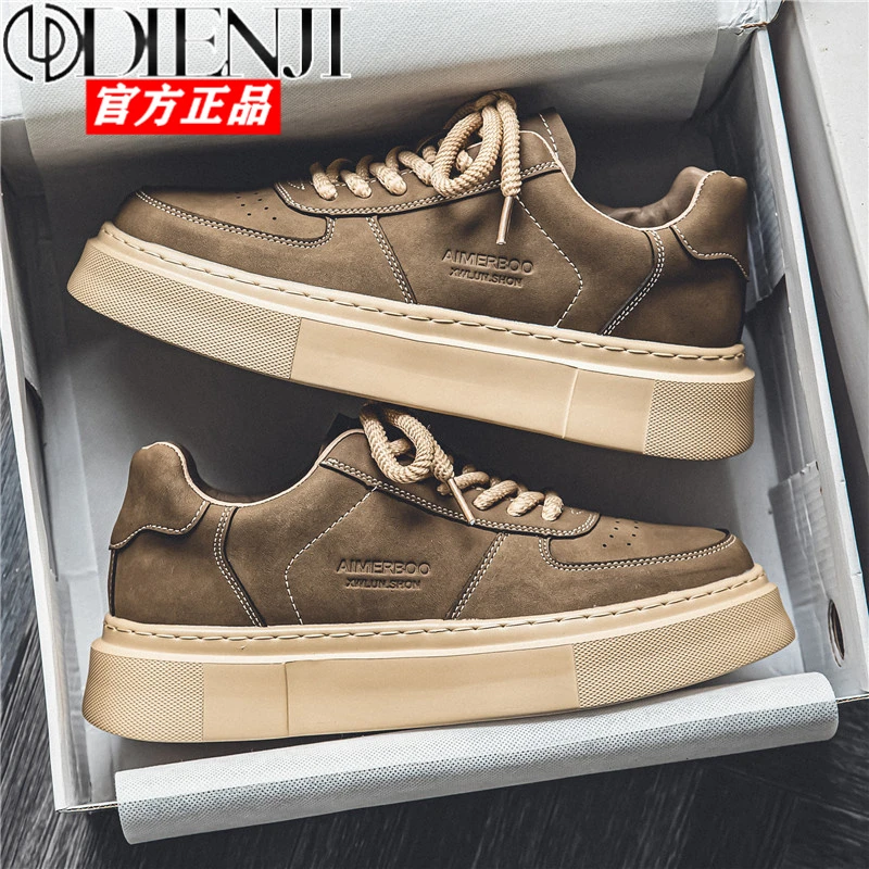 狄恩纪男鞋春季运动休闲鞋男士轻便防滑百搭上班工作鞋男款板鞋
