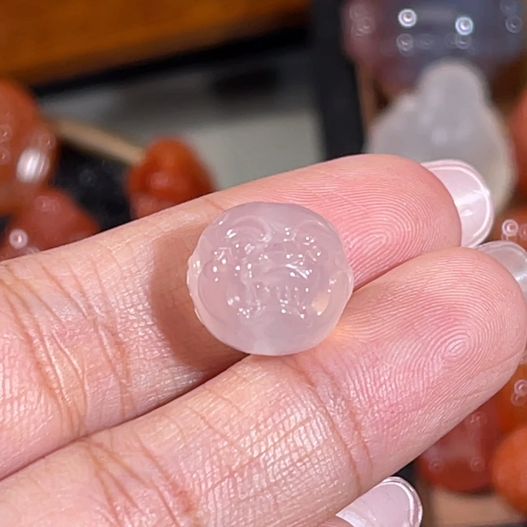 玛瑙/玉髓未镶嵌荔枝冻貔貅珠