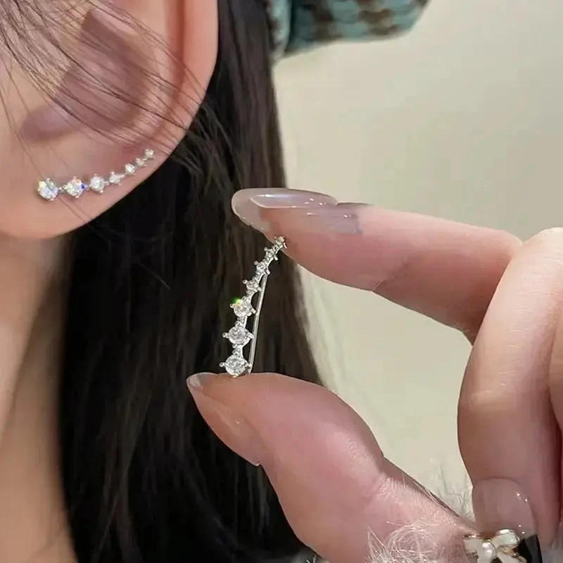 铜合金亚克力耳饰 【小众轻奢】七芒星一款两戴小众一排式