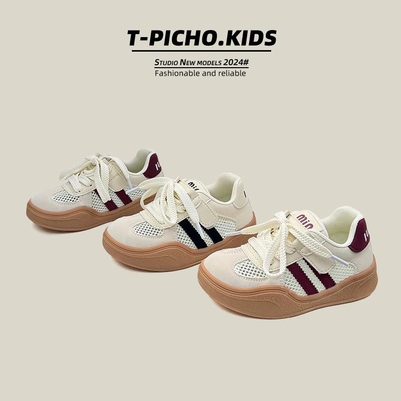 儿童运动鞋2025夏季新款女童网布透气板鞋男童百搭休闲鞋-5202