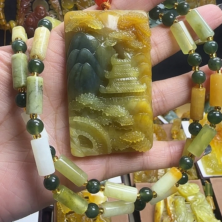 未镶嵌蛇纹石玉颈饰