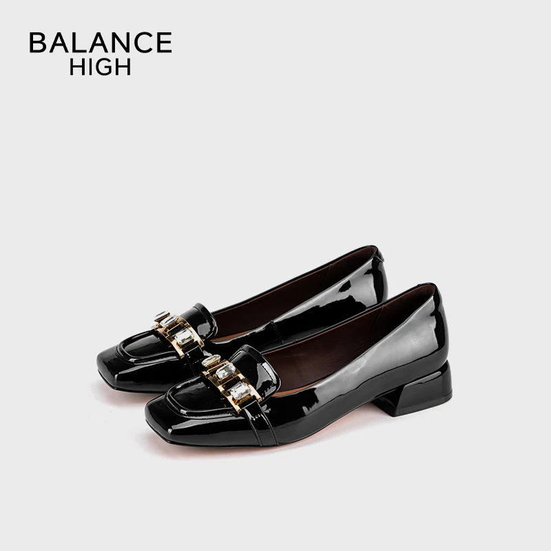 HGIH BALANCE 668832春秋新款气质百搭浅口钻石乐福方头B