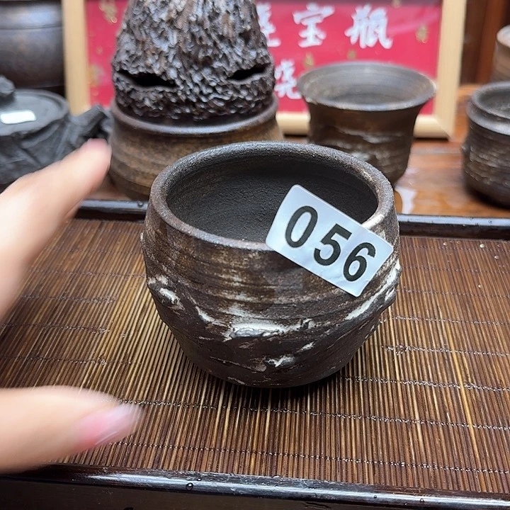 纯手工制作粗陶茶具小***花