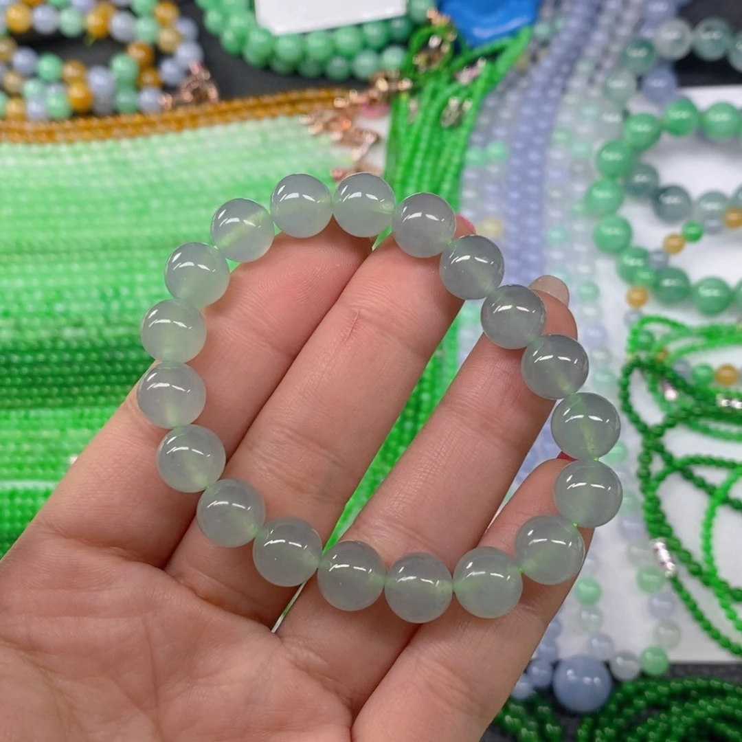 颈饰未镶嵌翡翠缅甸天然翡翠冰晴手链10