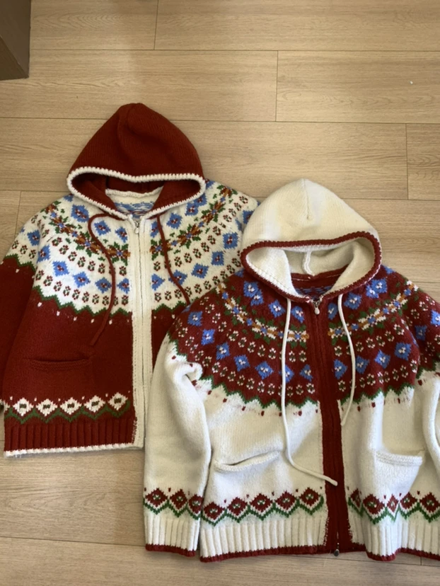 （001-150）对应的编码拍 2024新款费尔岛羊绒慵懒风宽松毛衣加厚