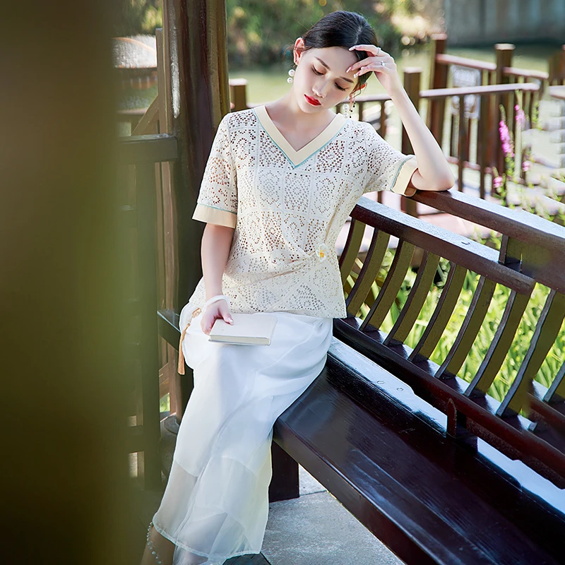 03时尚洋气蕾丝旗袍小上衣