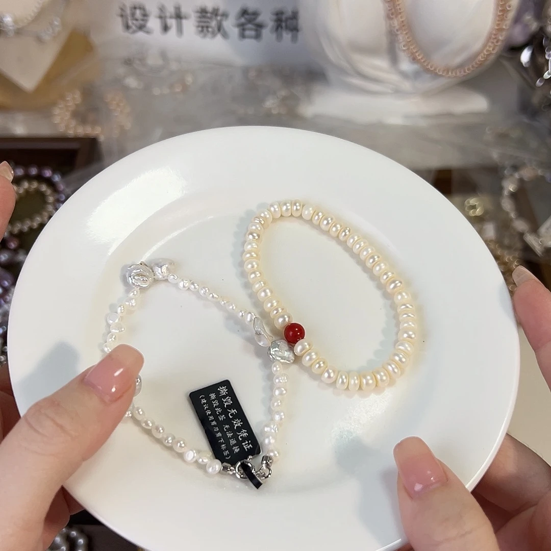 银S925镶嵌淡水珍珠时尚设计款淡水珍珠