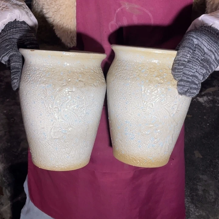 紫砂花盆口17高24瑕疵瑕疵