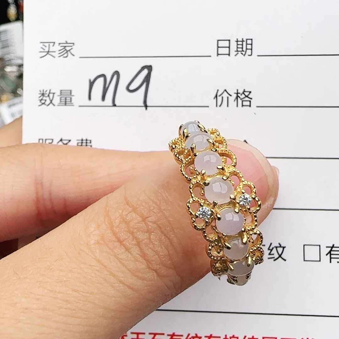 银S925镶嵌戒指翡翠戒指