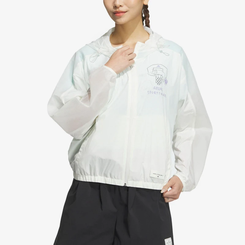 adidas WOVEN JACKET MBTI系列梭织运动休闲宽松连帽夹克 JN6655
