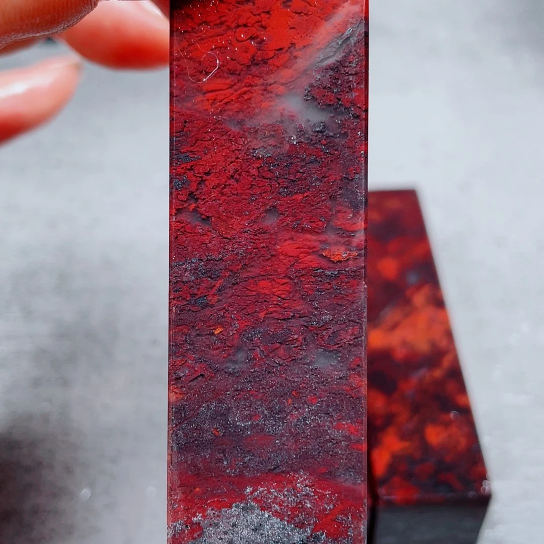 玉桂林鸡血玉印章镇尺2