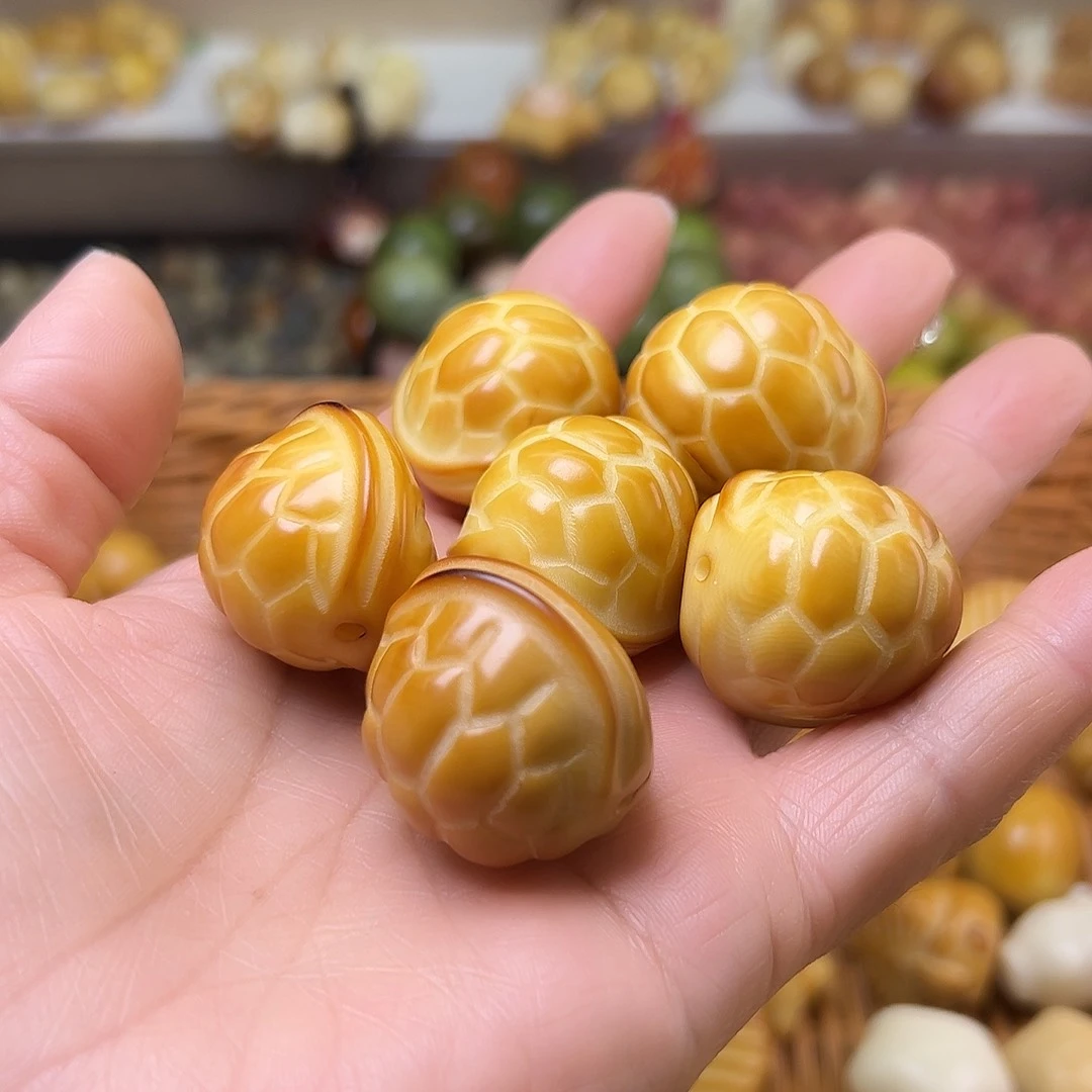菩提根/象牙果吊坠瑕疵炭烧大富甲一方10颗孔道有裂