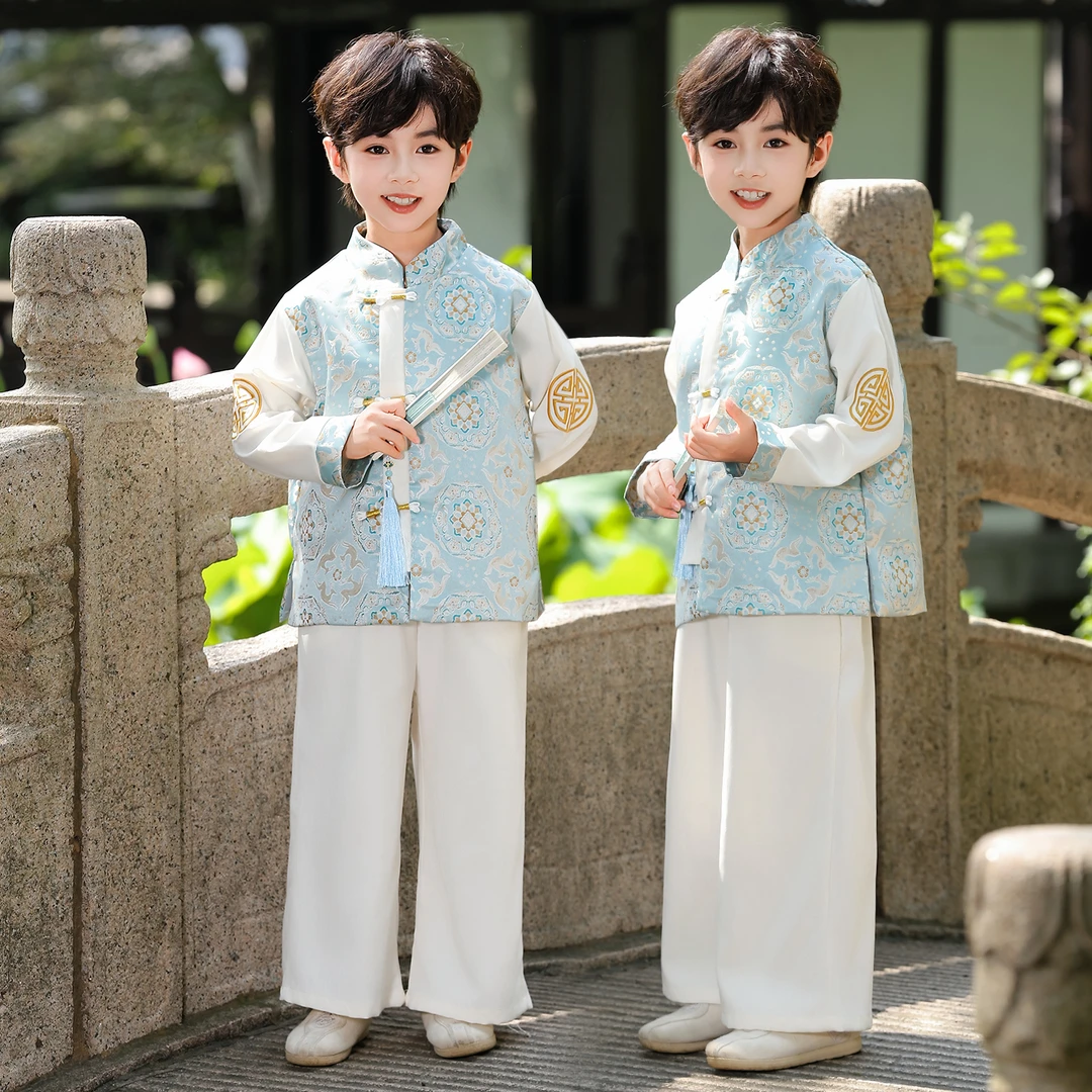 男童汉服套装2025新款唐装儿童中国风演出服古装男孩春秋中式古风