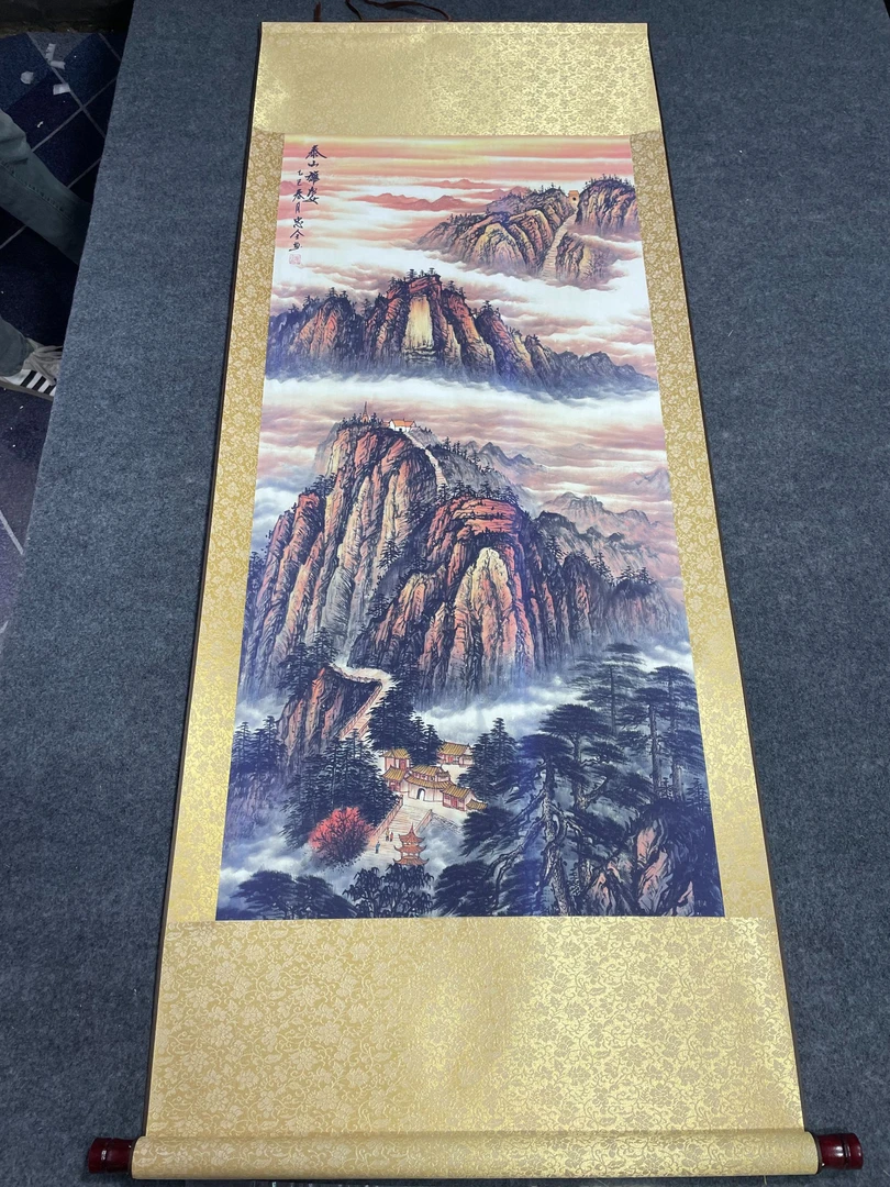 《泰山雄姿》 宽60高160 国画