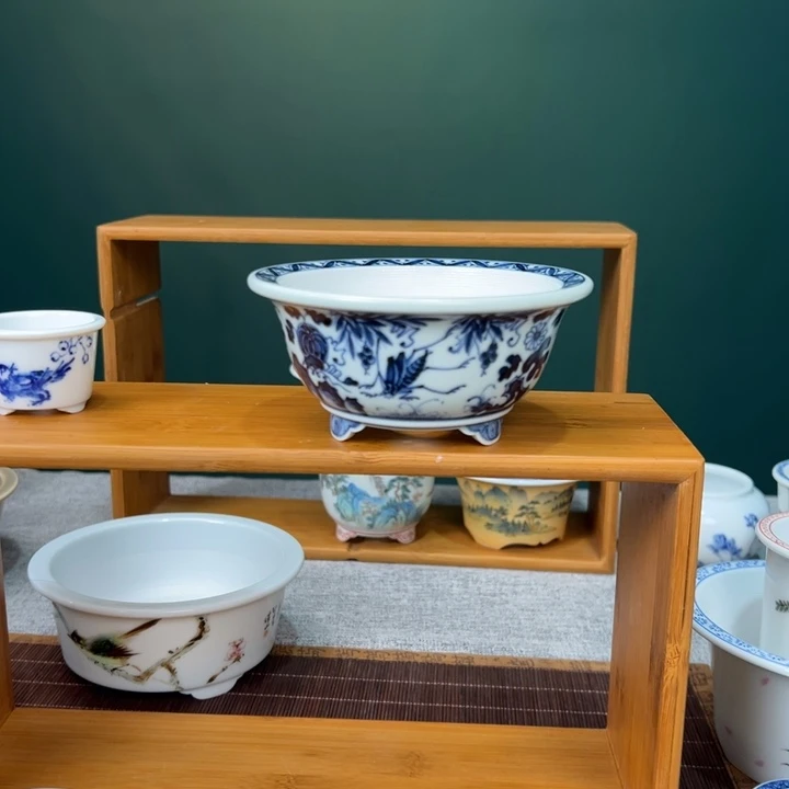 陶手工手绘元青花盆