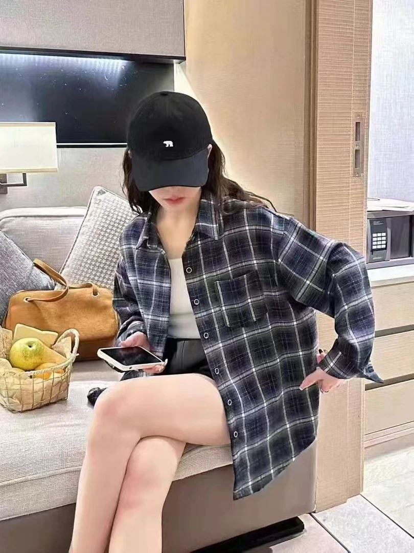 7715#【衣长65】新款韩版时尚休闲百搭立领衬衣短款外套