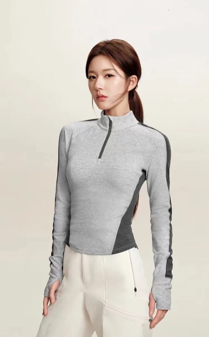 蕉-家半拉链撞色上衣（赵露思同款）