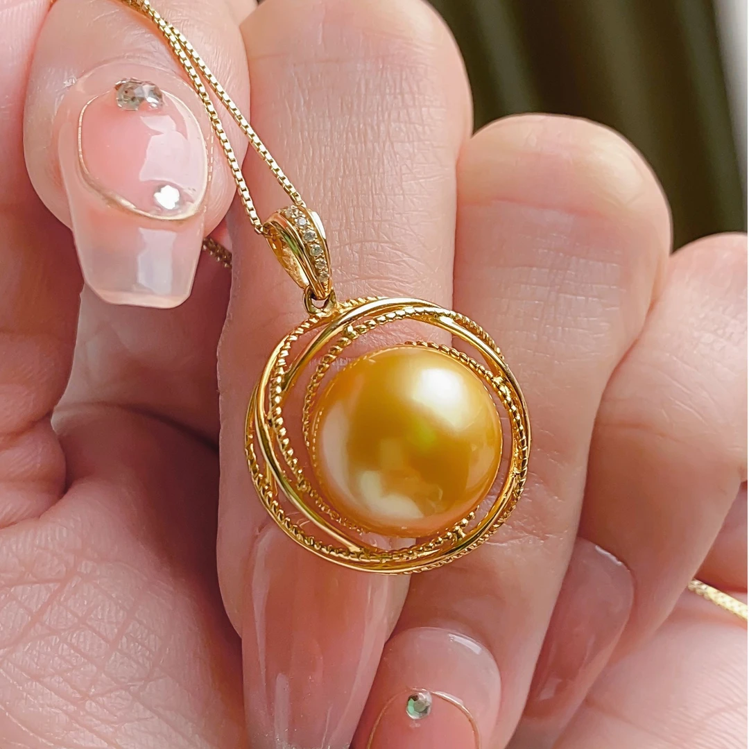 海水珍珠南洋金珠吊坠