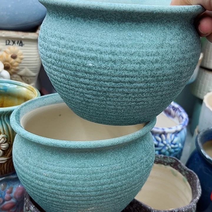 多肉绿植陶瓷花盆9.9包邮，有孔