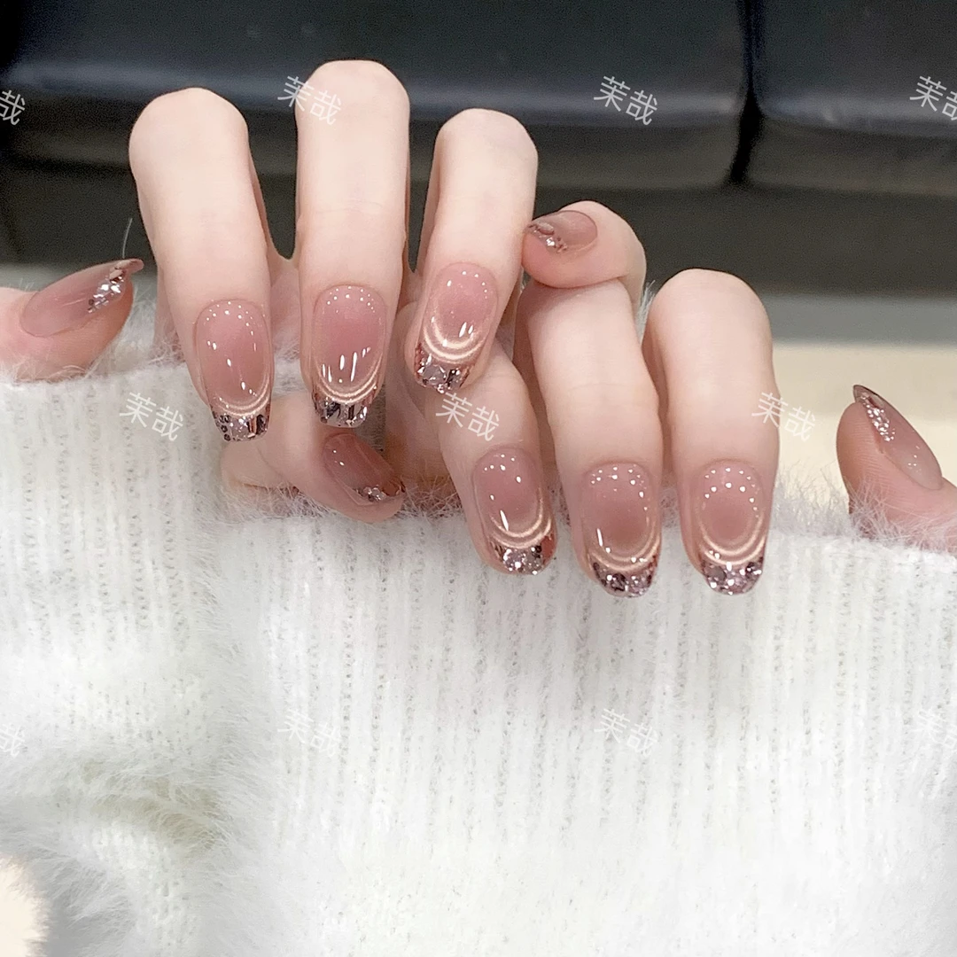 茉哉现货【流光】纯手工定制美甲拆卸穿戴甲A4095