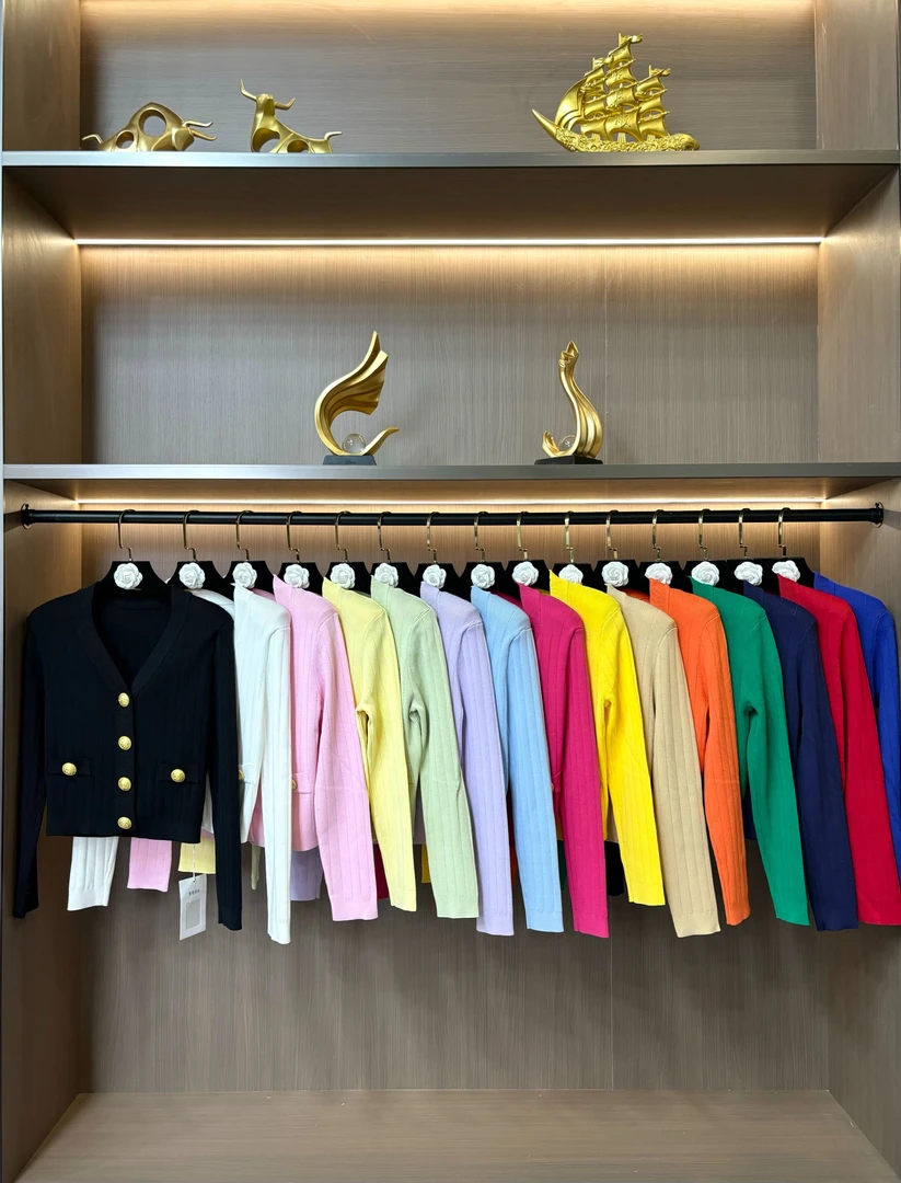 S53新中式新款小香风压领混针织修身连衣裙显瘦轻奢上衣