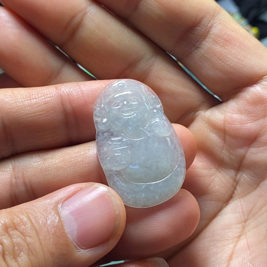 翡翠未镶嵌颈饰天然缅甸翡翠A货财爷吊坠