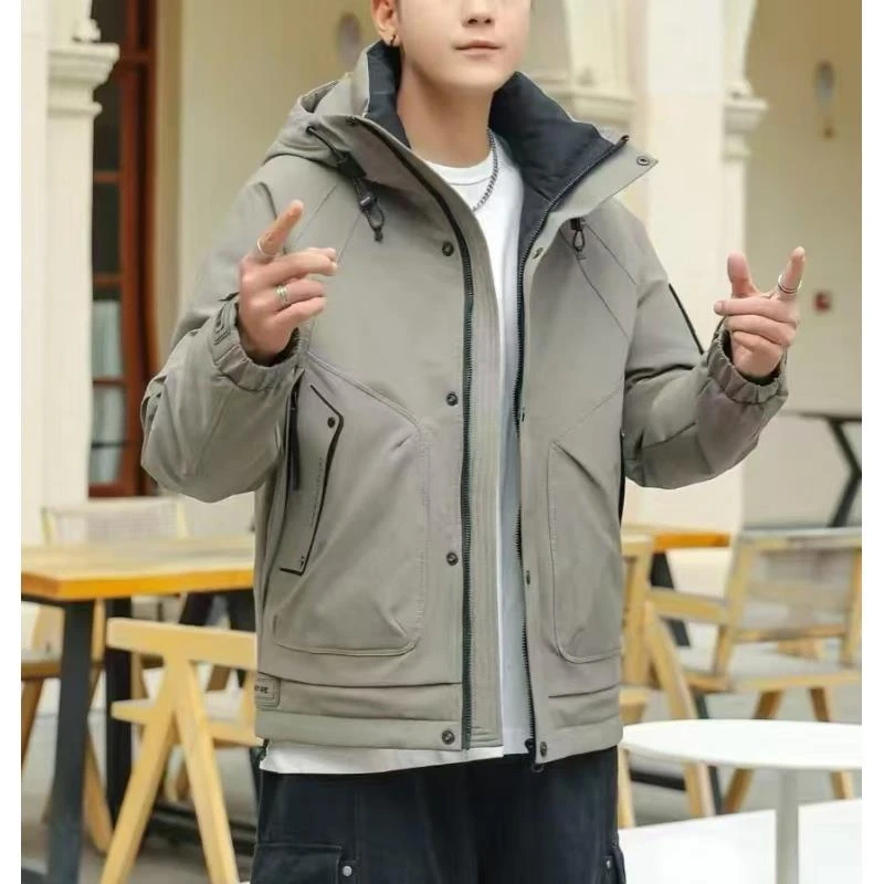 冬季设计师新款户外工装百搭连帽防风保暖御寒外套2-#8866