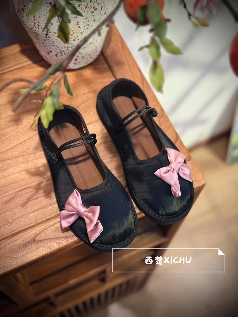 西楚揽蝶-【新款-西楚XICHU手工千层底布鞋】软底百搭中国风