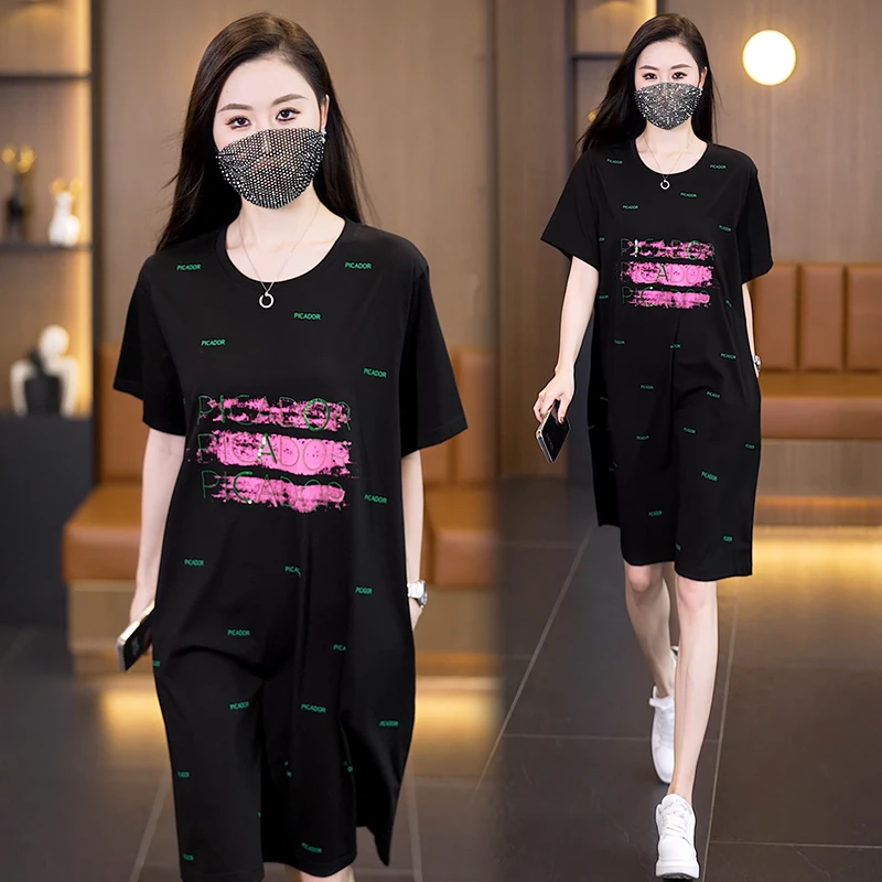 【女神新衣】大码连衣裙2025夏季新款时尚遮肉宽松大版连衣裙