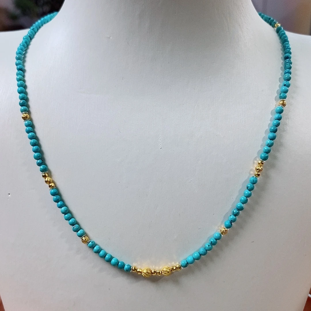 绿松石18K金镶嵌珠宝奇石