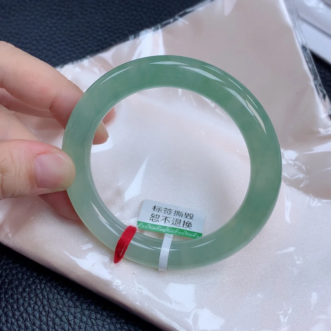 翡翠手镯未镶嵌缅甸天然翡翠手镯57圈口