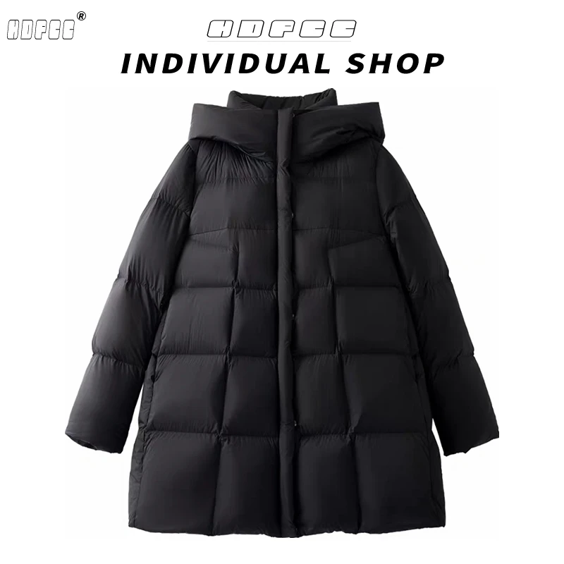 冬季新款超好看黑色连帽棉服外套设计感小众宽松加厚保暖面包服女