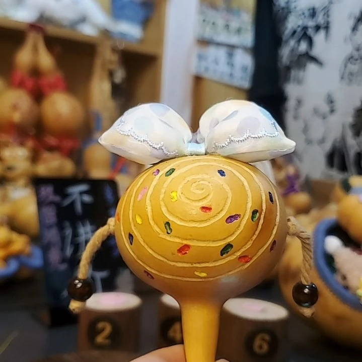 手作小葫芦摆件（微微瑕）—棒棒糖拨浪鼓