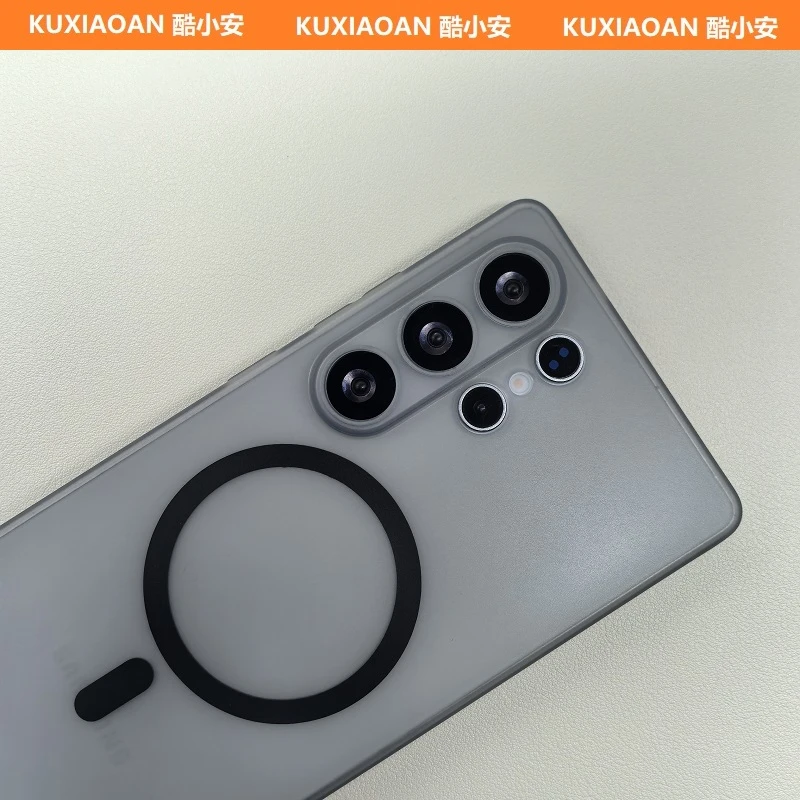 适用三星S25+磨砂磁吸手机壳GalaxyS25Ultra透灰TPU软壳防摔磁吸+