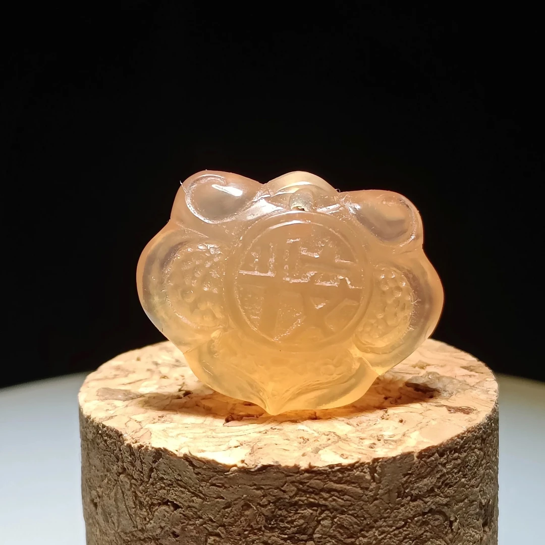 手链 一物一图手工雕刻鱼惊石如意锁青鱼石手串配饰宝宝礼品F1