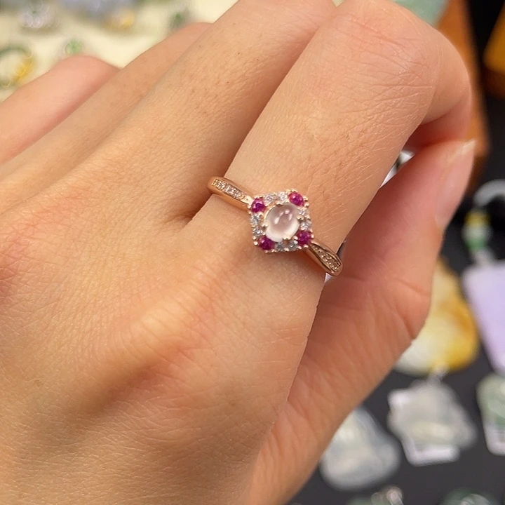 翡翠未镶嵌戒指高冰蛋面戒指