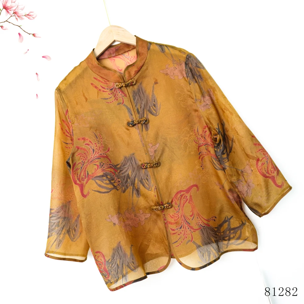 LL春夏新款开衫外套桑蚕丝新中式风开衫外套 81282