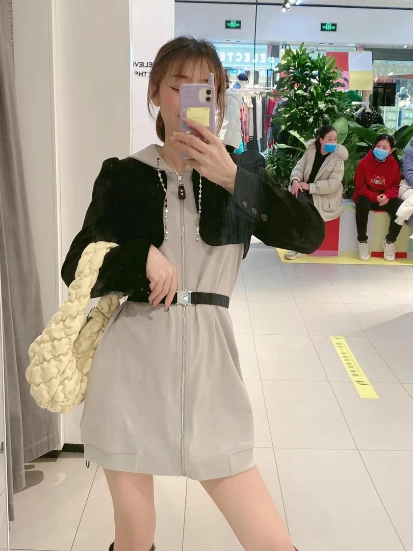 品质假两件针织连衣裙(不含配饰-0353