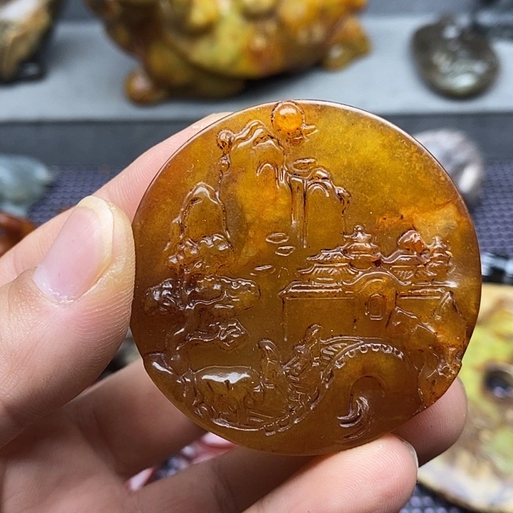 蛇纹石玉合金颈饰