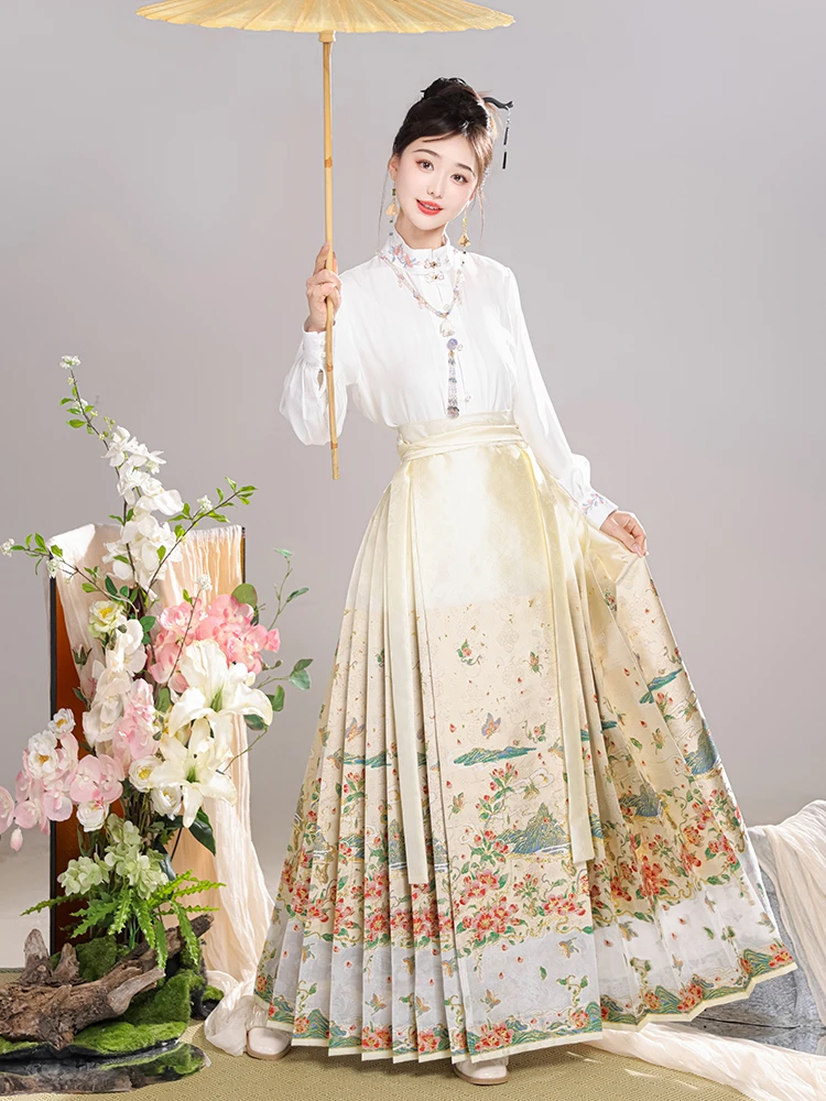 【春涧海棠】织金仿妆花剪花马面裙