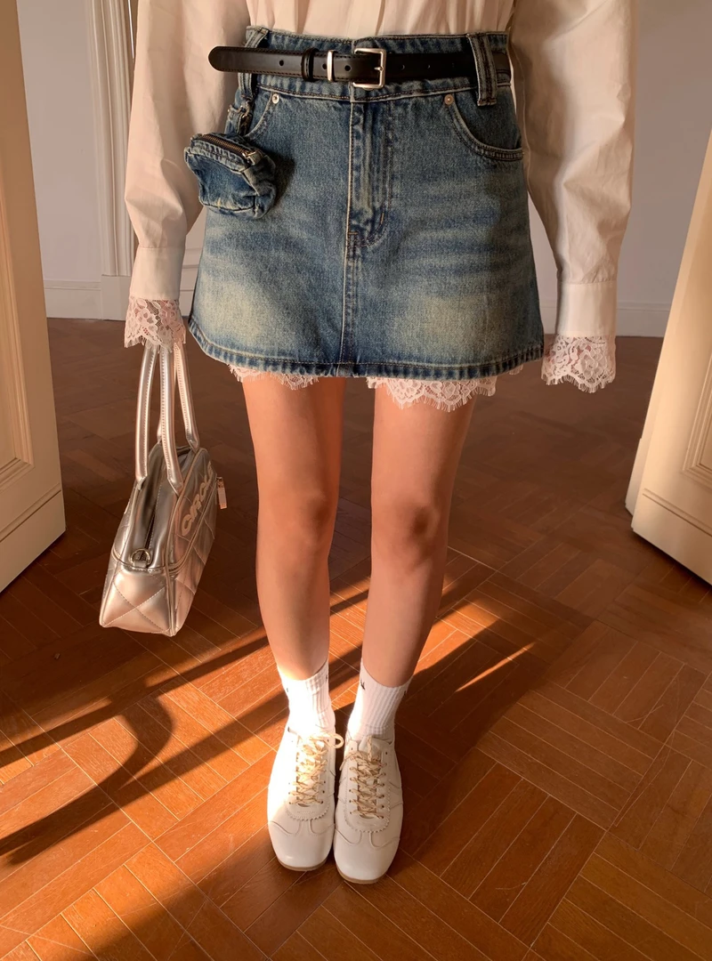 Hippsuper 牛仔半身裙（no退）