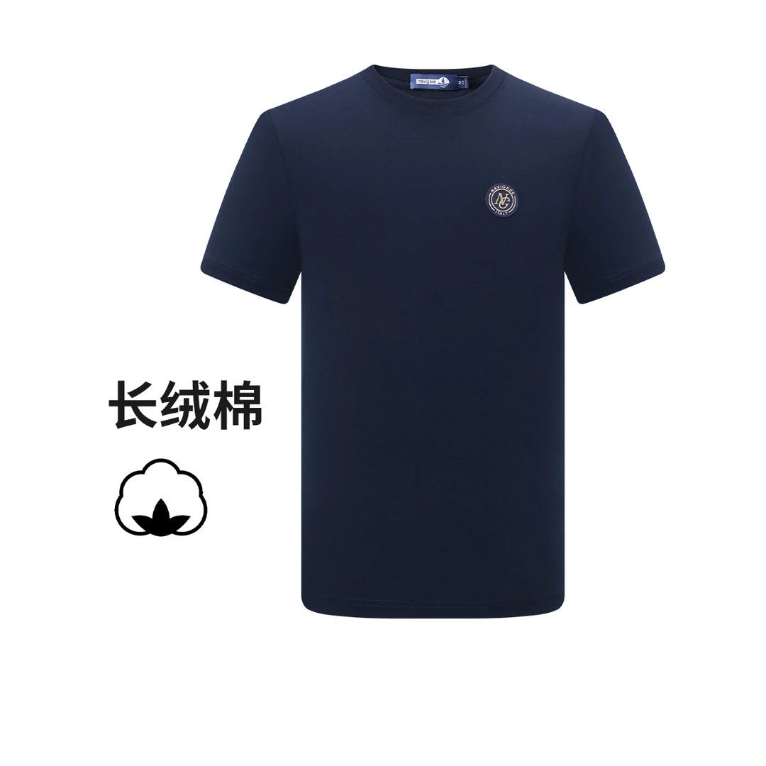 navigare意大利小帆船夏季简约休闲短袖上衣男弹力舒适圆领T恤